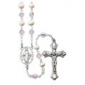  GENUINE FRESH WATER PEARLS WITH PINK CRYSTAL BEADS HANDCRAFTED ROSARY 